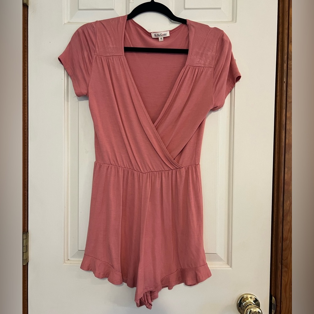 Pink Rolla Coster Romper Small
